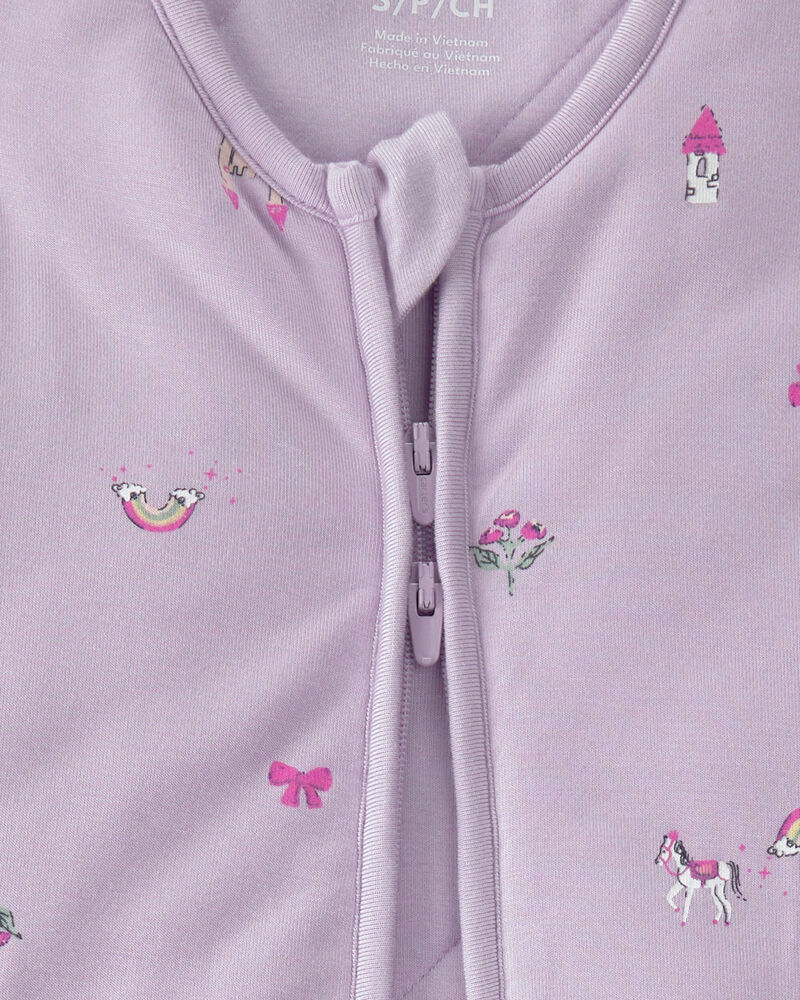 Baby Girl Fairytale 2-Way Zip PurelySoft Wearable Blanket - Purple, image 2 of 5 slides