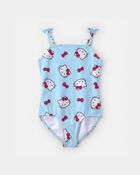 Girls 1-Piece Hello Kitty&reg; Swimsuit - Blue, image 1 of 3 slides