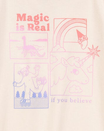 Kid Magic Is Real Short-Sleeve Graphic Tee - Ivory, 