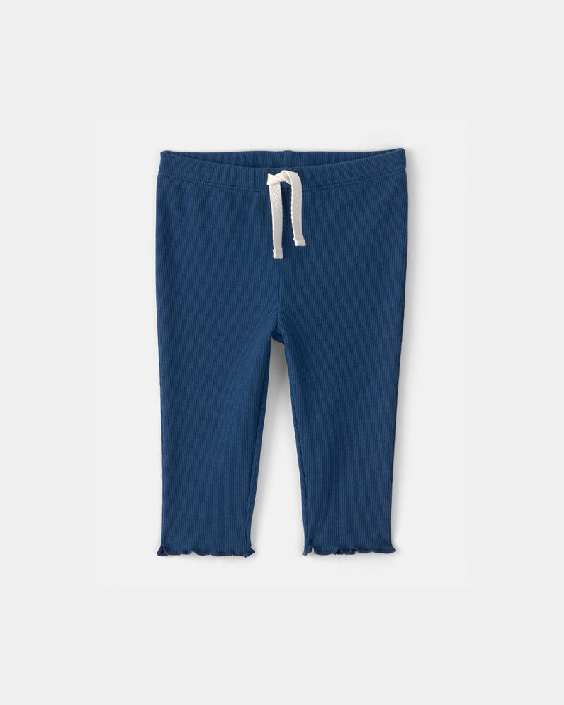Baby Girl Rib Pants - Blue, image 1 of 4 slides