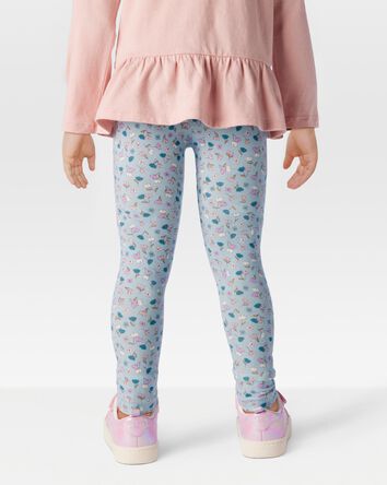 Toddler Floral Stretch Leggings - Blue, 