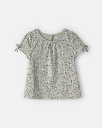 Toddler Girl Floral Puff-Sleeve Top - Green, 