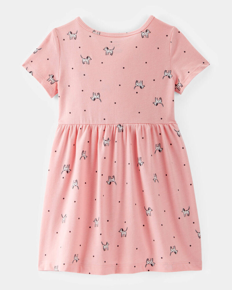 Toddler Girl Dog Print Dress, image 2 of 4 slides