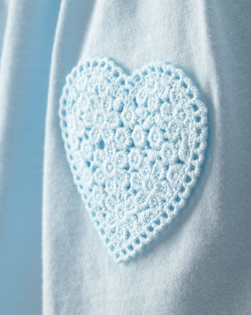 B&eacute;b&eacute; fille - Robe cache-couche sans manches &agrave; motif c&oelig;ur - Bleu, 