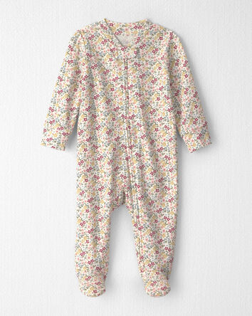 Baby Girl Organic Cotton Sleeper in Floral, 