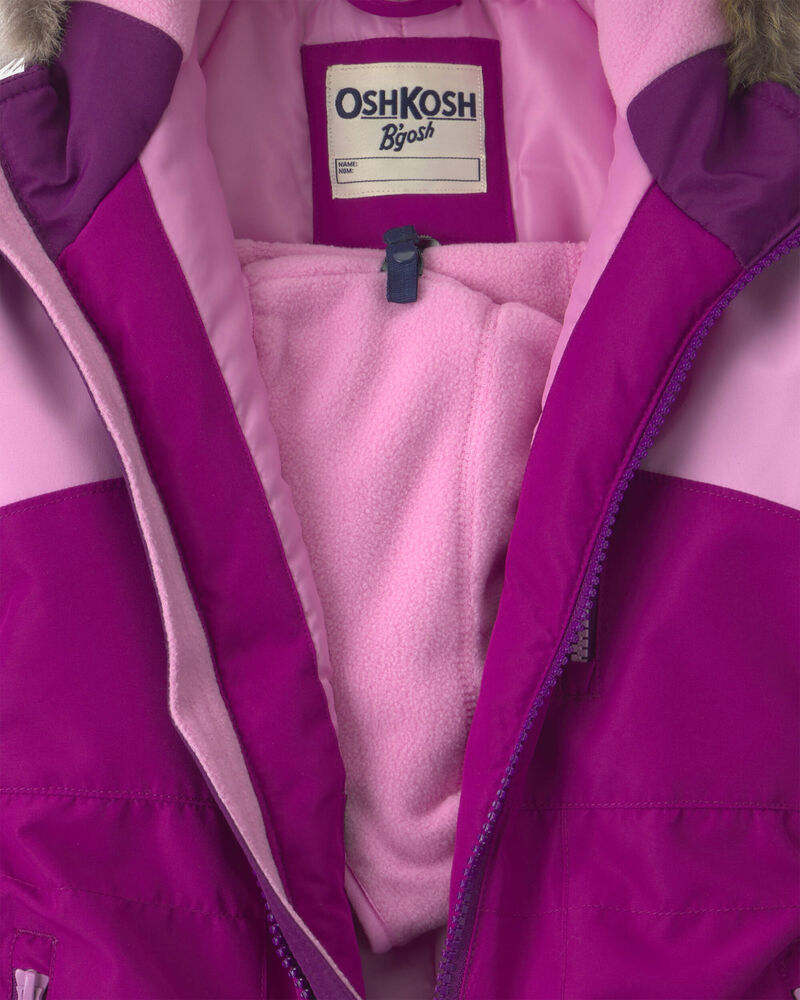 Toddler Girl 1 Piece Snowsuit- Purple, image 4 of 8 slides