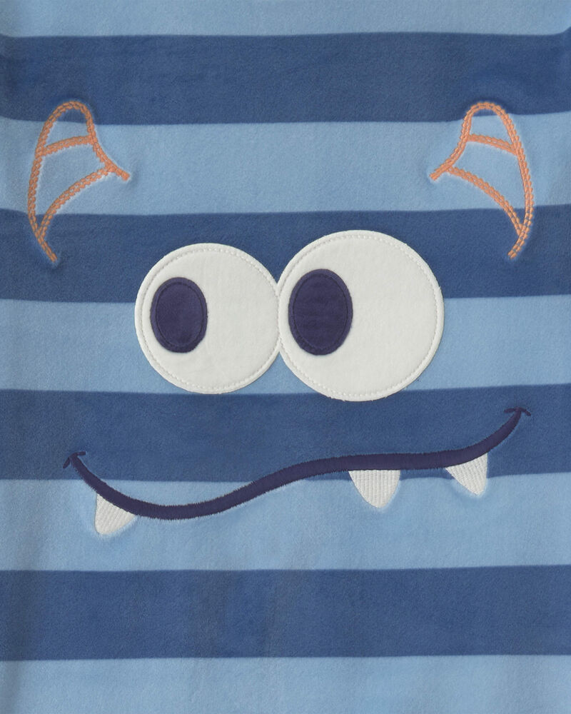 Gar&ccedil;ons - Pyjama ajust&eacute; 2 pi&egrave;ces en DreamPlush &agrave; motif monstre et rayures &ndash; Bleu, image 2 sur 3 diapositives