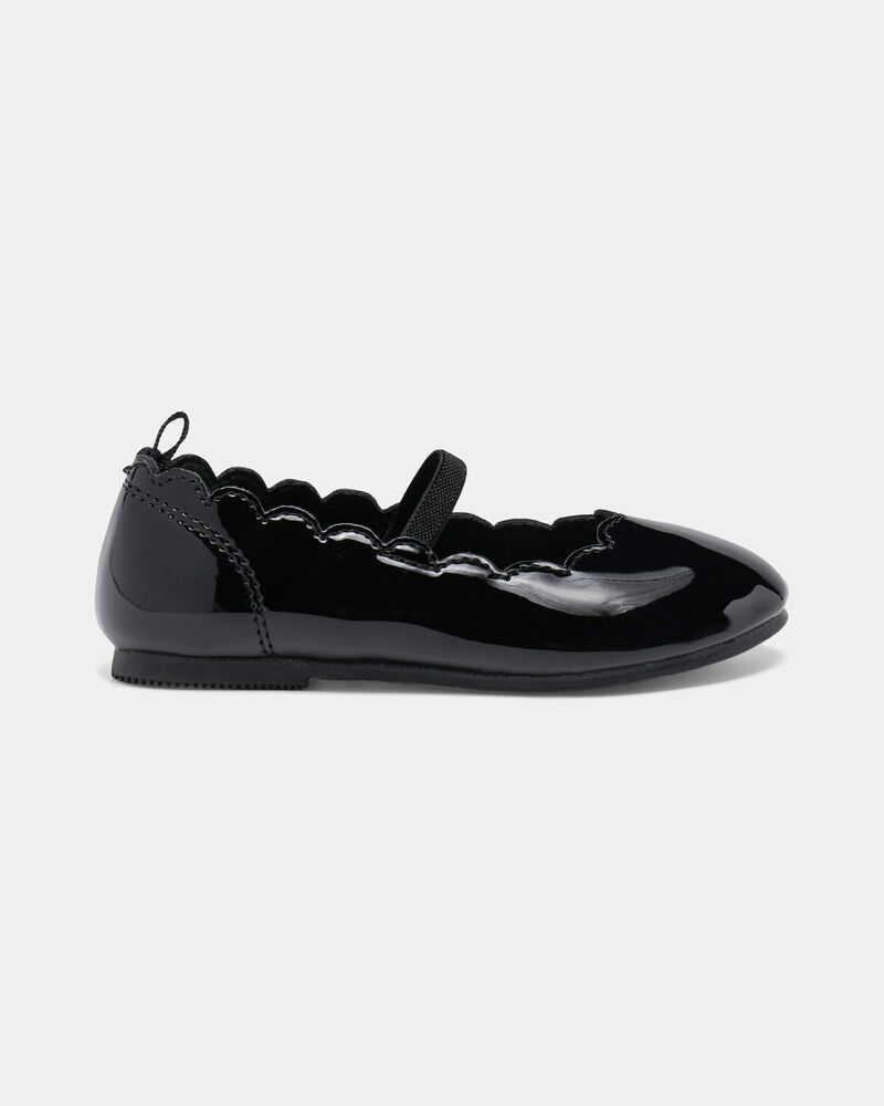 Toddler Girl Scallop Edge Shiny Dress Shoes - Black, image 2 of 6 slides
