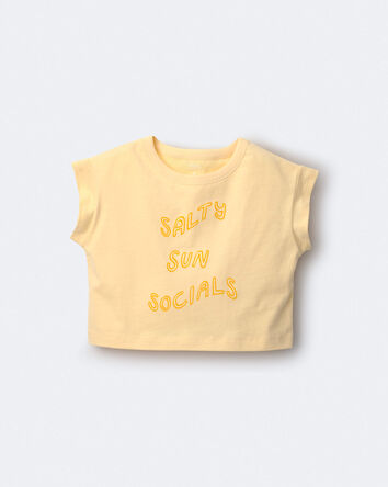 Toddler Girl 'Salty Sun Socials' Boxy Tee - Yellow, 