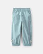 Toddler Girl Bow-Cuff Poplin Joggers - Blue, image 1 of 7 slides
