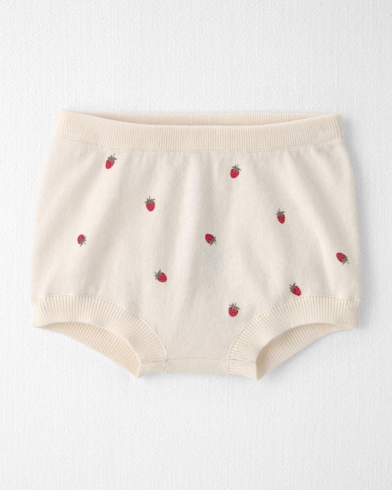 Baby Girl 2-Piece Organic Cotton Sweater Set in Cream Berry Patch, image 3 of 6 slides