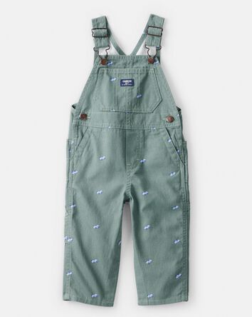 Baby Race Car Print Overalls - Green, 
