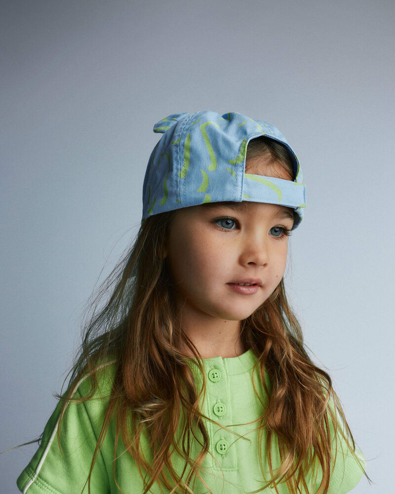 Tout-petit - Casquette de baseball avec oreilles et imprim&eacute; abstrait - Bleu, image 3 sur 6 diapositives