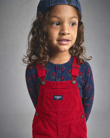 Toddler Corduroy Overalls - Red, 