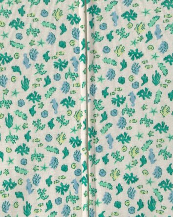 B&eacute;b&eacute; fille - Pyjama barboteuse 1 pi&egrave;ce en 100 % coton &agrave; motif floral - Vert, 