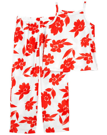 Pyjama 2 pièces de coupe ample à motif fleuri, 