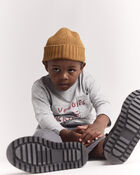 Toddler Chicken Nuggies Long-Sleeve Pocket Graphic Tee - Heather Grey, image 3 of 7 slides