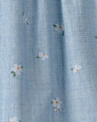 B&eacute;b&eacute; fille - Ensemble 2 pi&egrave;ces haut en chambray floral et short - Bleu, image 2 sur 2 diapositives