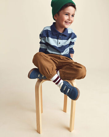 Toddler Boy Striped Long-Sleeve Henley T-Shirt - Navy Blue, 