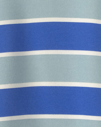 Boys Striped Fleece Pullover Sweatshirt - Blue/Grey, 