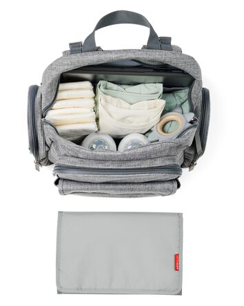 Luna Backpack Diaper Bag - Heather Grey, 