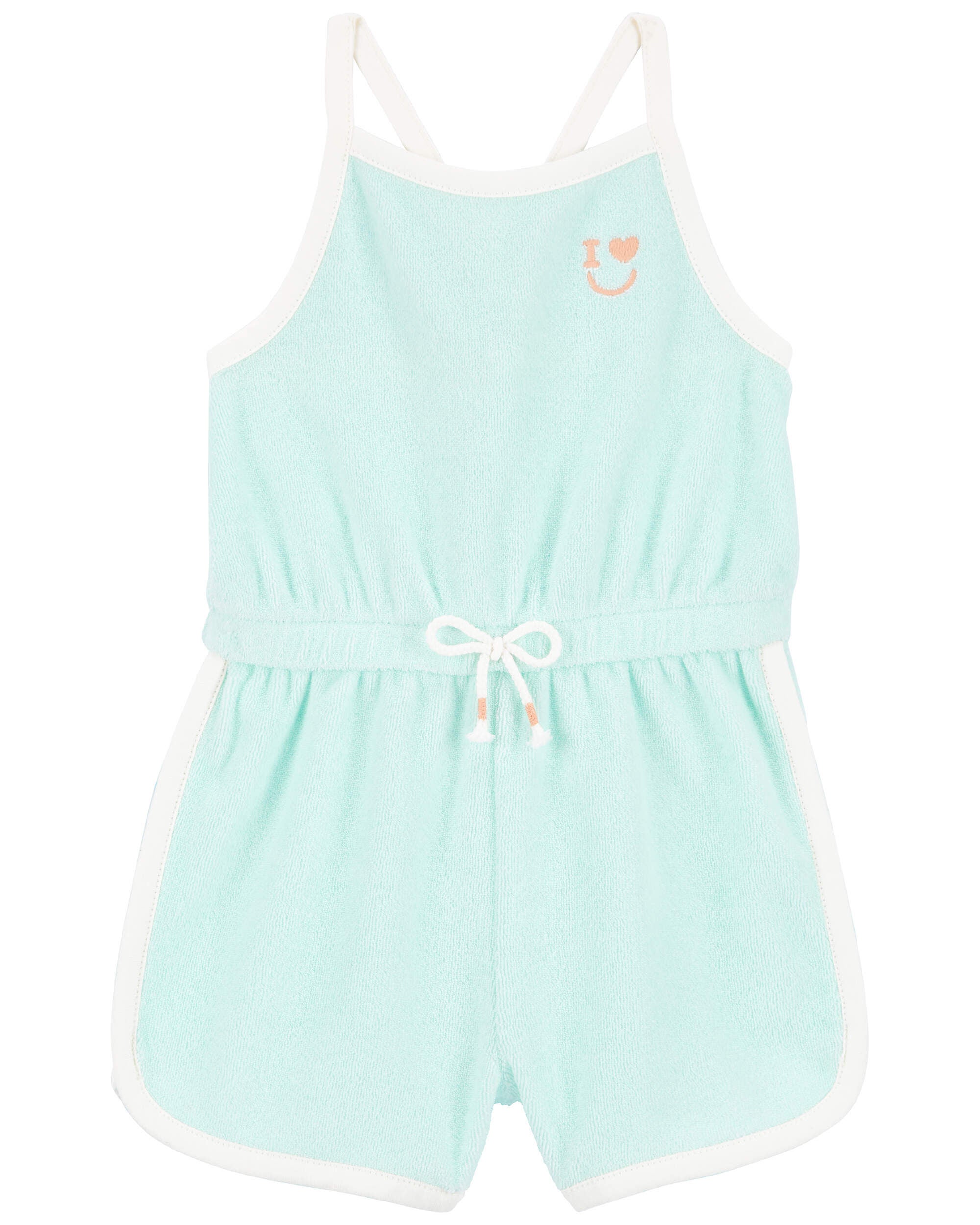 Baby Girls Baby Embroidered Terry Criss Cross Romper NB Carter s