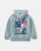 Boys 'Epic Style' Fleece Hoodie - Blue/Grey, image 2 of 5 slides