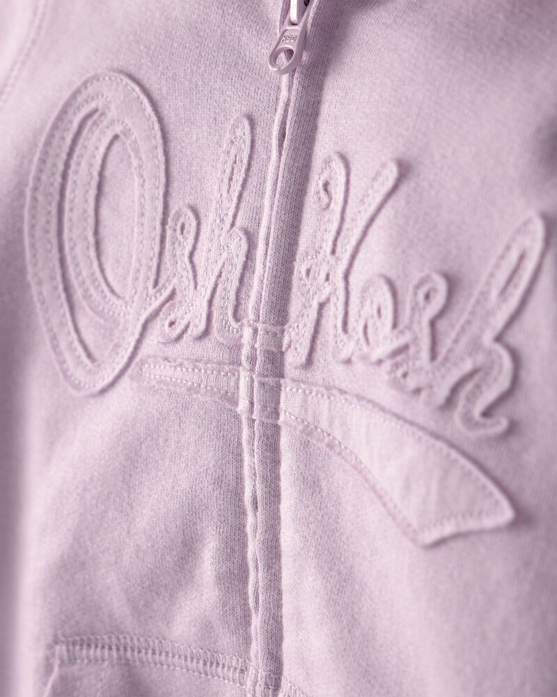 Tout-petit fille - Blouson &agrave; capuchon et fermeture &agrave; glissi&egrave;re, motif logo OshKosh - Mauve, image 2 sur 3 diapositives