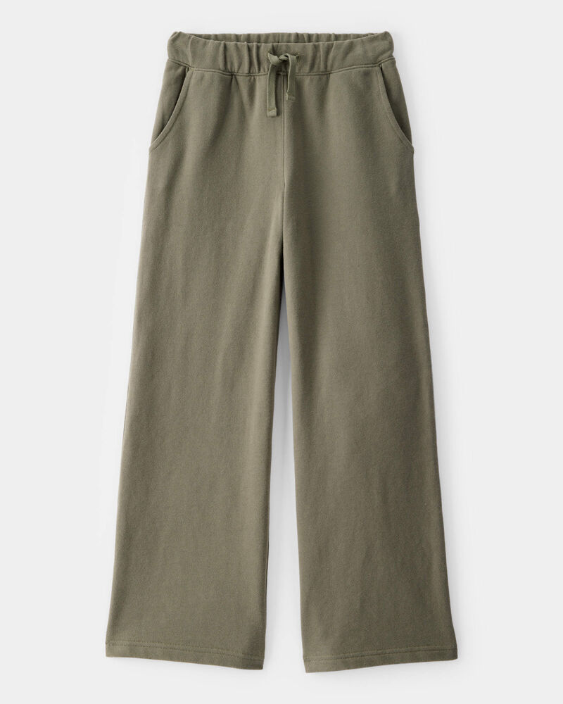 Kid French Terry Drawstring Pants - Olive, image 1 of 4 slides