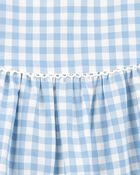 Toddler Gingham Short-Sleeve Dress - Blue, image 3 of 4 slides