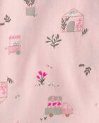 Toddler Girl 2-Piece Flower Truck Top & Short Set - Pink, image 2 of 3 slides