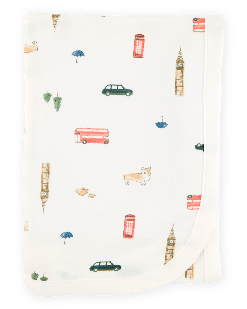 Baby London Print PurelySoft Blanket, image 1 of 3 slides