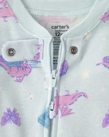 B&eacute;b&eacute; fille - Pyjama 1 pi&egrave;ce ajust&eacute; en 100 % coton, conte de f&eacute;es - Bleu, 