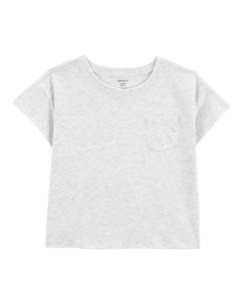 Kid Solid Short-Sleeve Fashion Top - Grey, image 1 of 3 slides