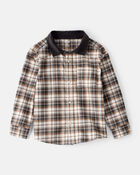 Boys Western Plaid Cotton Long-Sleeve Button-Down Shirt - Plaid, image 1 of 4 slides