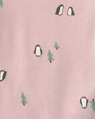 Baby Girl 3-Piece Penguin Long-Sleeve Bodysuit & Pant Set - Pink, image 4 of 6 slides