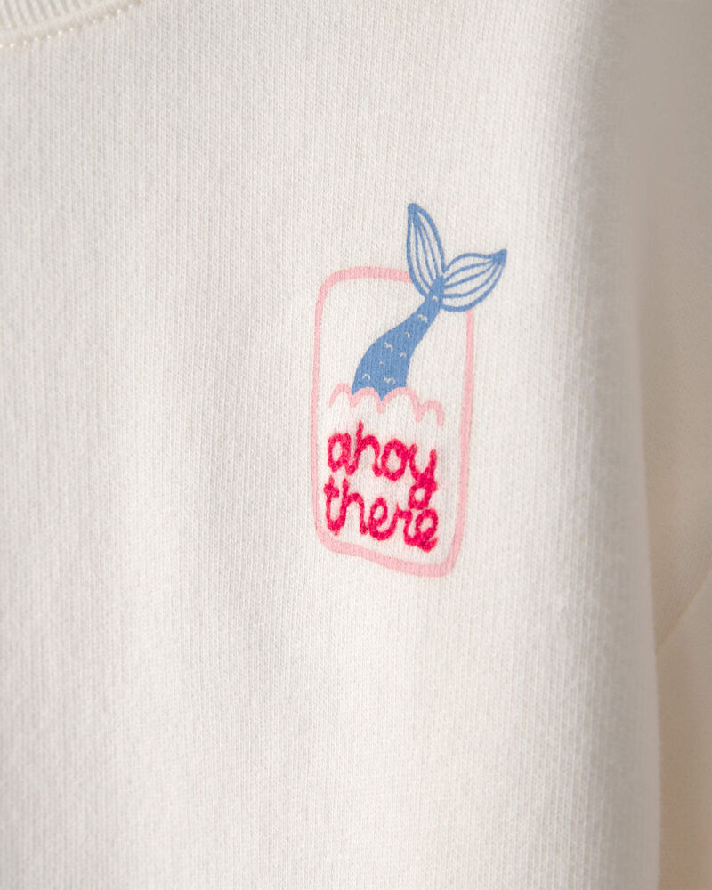 Baby Girl Mermaid French Terry Pullover Sweatshirt - Ivory, image 3 of 6 slides