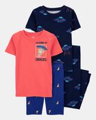 Boys 4-Piece Space 100% Snug Fit Cotton Pyjamas, image 1 of 4 slides