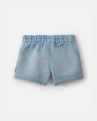 Baby Girl French Terry Knit Shorts - Light Wash, image 2 of 5 slides