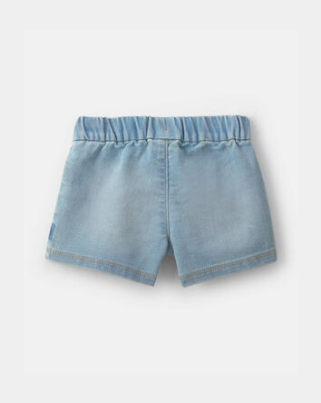 Baby Girl French Terry Knit Shorts - Light Wash, 