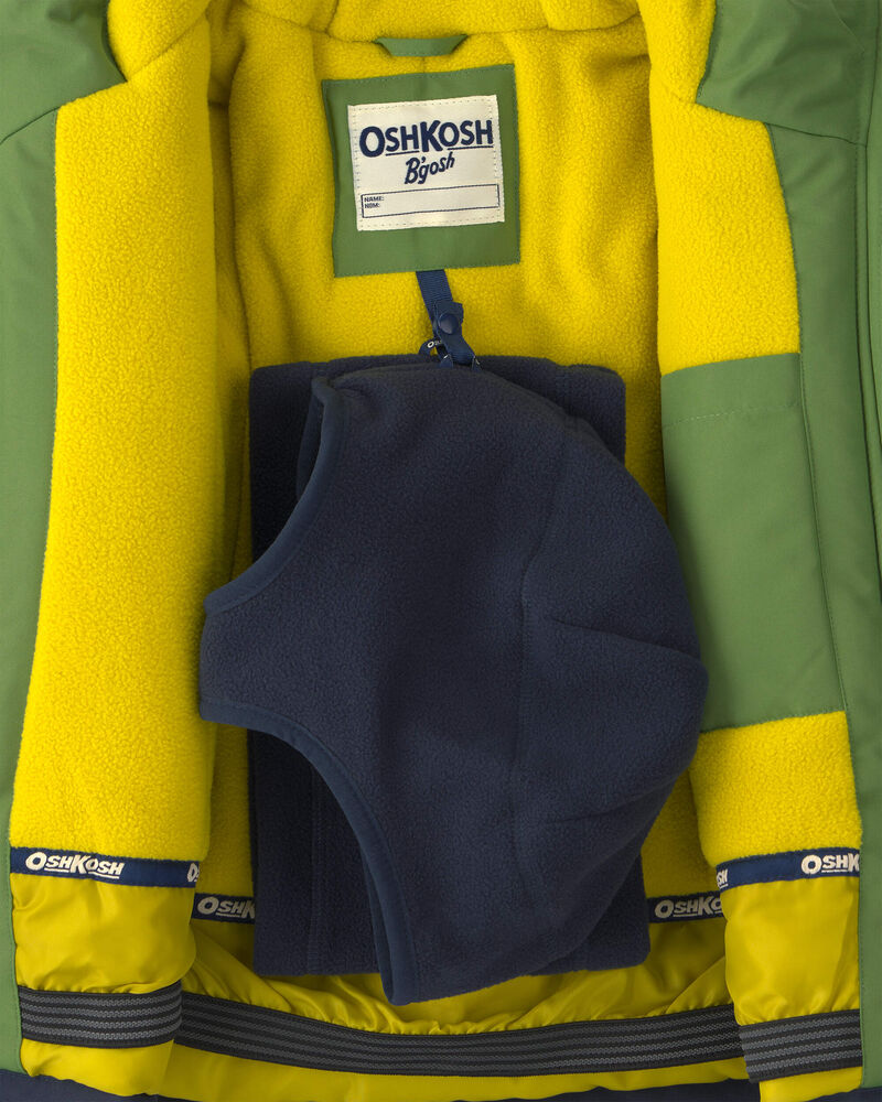 Toddler Boy  2 Piece Snowsuit With Chest Pocket- Green, image 5 of 13 slides