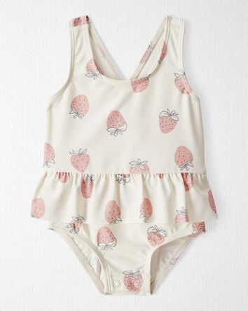 Baby Recycled Strawberry-Print Swimsuit, 