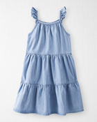 Girls Organic Cotton Chambray Dress, image 1 of 5 slides