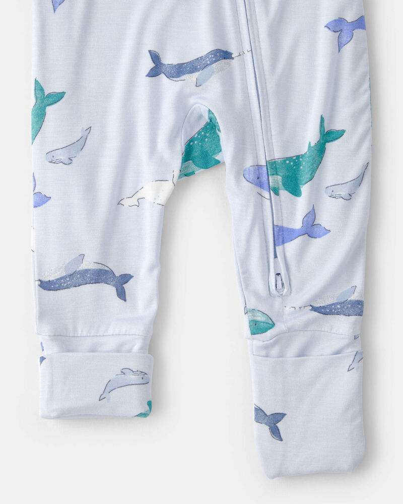 Baby Whale PurelySoft 2-Way Zip Snug Fit Sleeper - Blue, image 3 of 9 slides