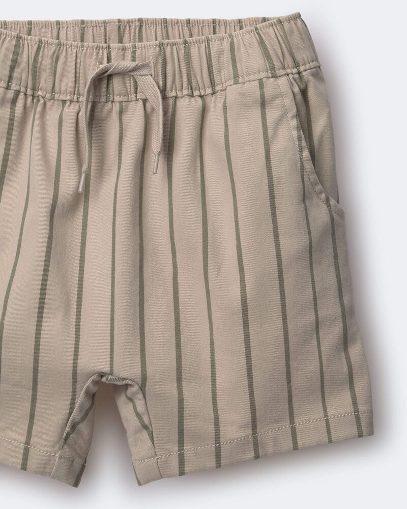 Toddler Boy Playground Shorts in Stripes - Khaki/Olive, image 6 of 6 slides