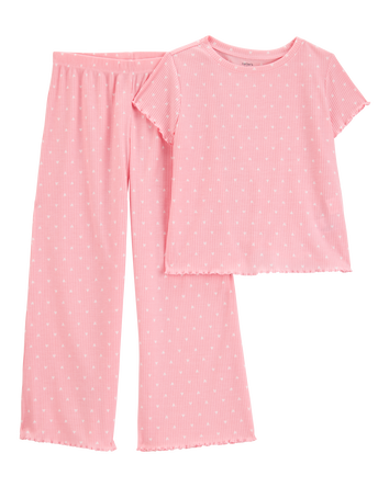 Kid 2-Piece Heart Loose Fit Pyjamas - Pink, 