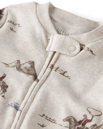 Baby Organic Cotton Sleep & Play Pyjamas in Western Rodeo Print, 