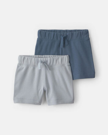 Baby Boy 2-Pack Cotton Shorts - Blue, 