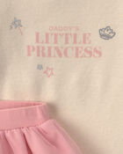Baby Girl 2-Piece 'Daddy's Little Princess' Long-Sleeve Bodysuit & Tulle Pant Set - Pink/Cream, image 2 of 4 slides