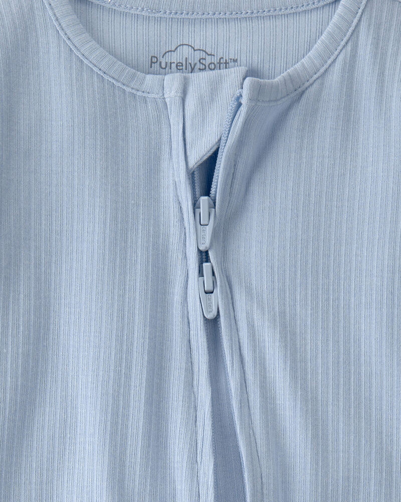 B&eacute;b&eacute; gar&ccedil;on - Grenouill&egrave;re PurelySoft &agrave; fermeture &agrave; glissi&egrave;re &agrave; deux sens - Bleu, image 2 sur 6 diapositives
